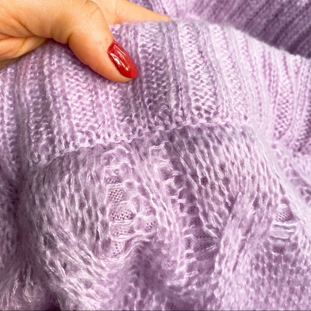 💜 KENDALL & KYLIE LILAC HIGH WAIST CHUNKY KNIT MIDI SKIRT! - Picture 7 of 12